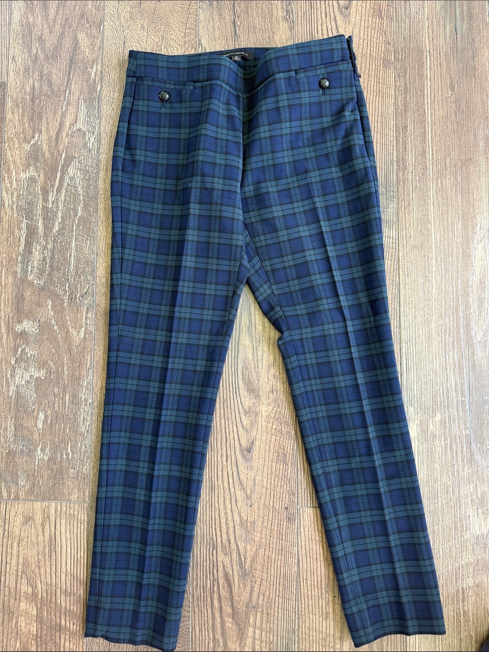 J. Crew Blue and Green Plaid Cropped Pants